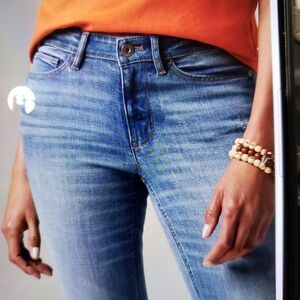 J. Jill Blue Ankle Cropped Jeans with Distressed Look